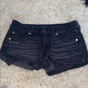 Tight black American eagle jean shorts